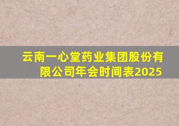 云南一心堂药业集团股份有限公司年会时间表2025