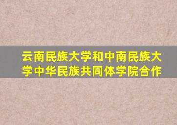 云南民族大学和中南民族大学中华民族共同体学院合作